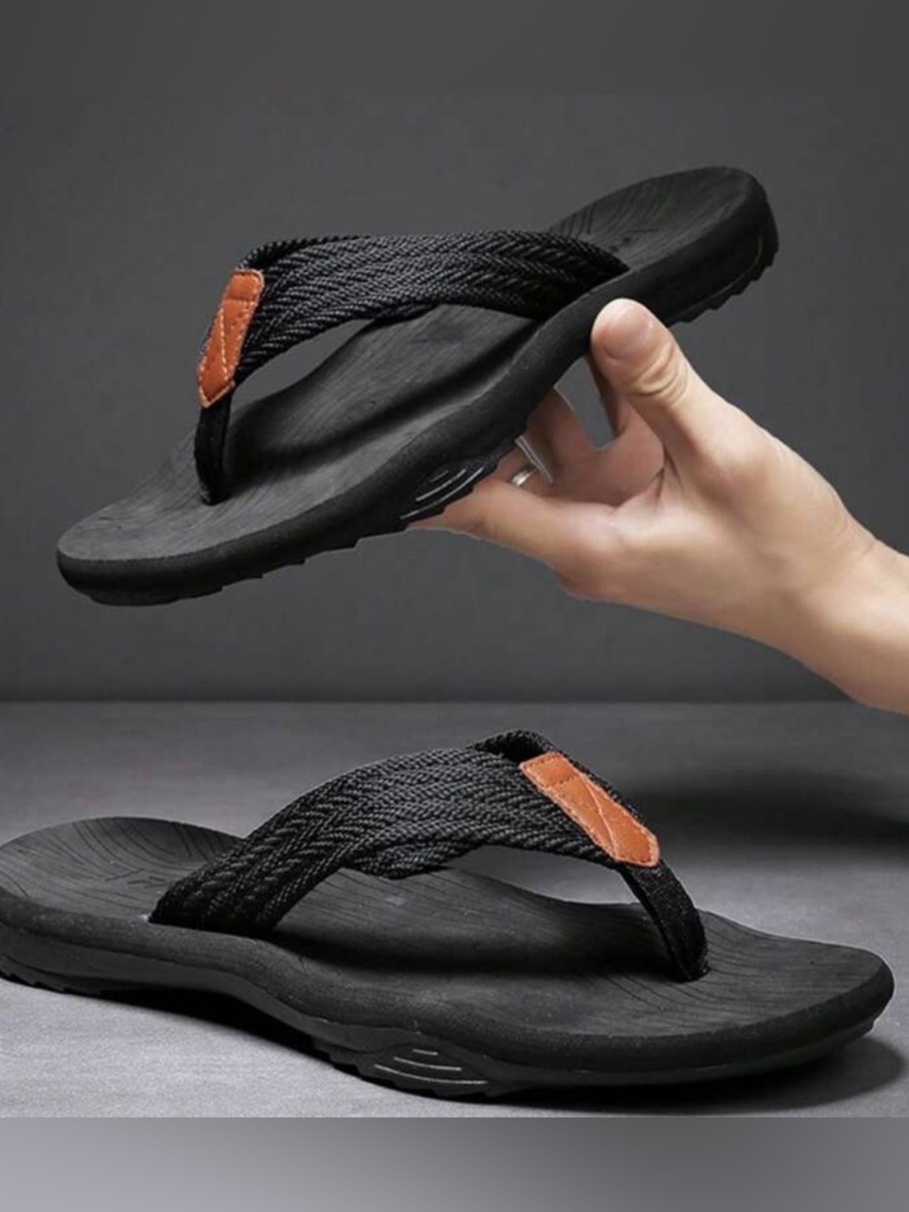 EUC-Men’s comfort Bemgnar flip flops, worn once